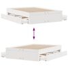 vidaXL Bed Frame without Mattress with Drawers White 150x200 cm King Size Solid Wood Pine