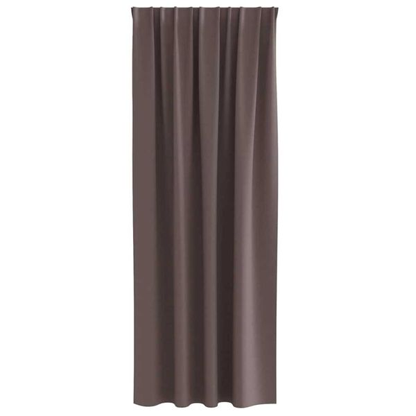 vidaXL Blackout Curtains with Rings Dark Brown Polyester