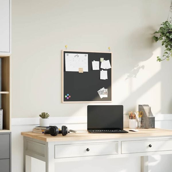 vidaXL Chalkboard with Solid Pine Wood Frame Black 60x55 cm
