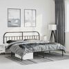 vidaXL Metal Bed Frame without Mattress with Headboard Black 183x213cm
