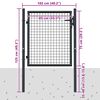 vidaXL Mesh Garden Gate Galvanised Steel 100x75 cm Grey