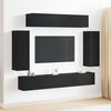 vidaXL TV Cabinet Set 6 pcs Black Oak 100 x 30 x 30 cm Engineered Wood