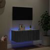vidaXL TV Wall Cabinet with LED Lights Grey Sonoma 80x35x31 cm