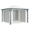 vidaXL Gazebo with Curtain 300x300 cm Cream Aluminium