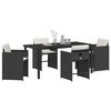 vidaXL Garden Dining Set 5 pcs Black Poly Rattan