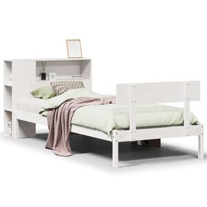vidaXL Bookcase Bed without Mattress White 100x200 cm Solid Wood Pine