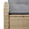 vidaXL Garden Sofa Beige 121 x 62 x 69cm Poly Rattan