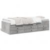 vidaXL Daybed with Drawers without Mattress Concrete Grey 75x190 cm Small Single