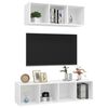 vidaXL 2 Piece TV Cabinet Set White Engineered Wood