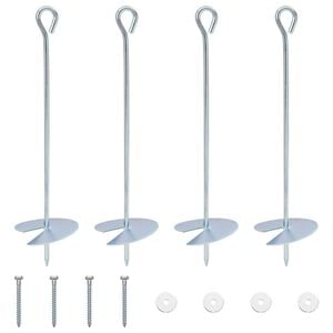 vidaXL Earth anchor 4 pcs Silver &Oslash;10 x 40 cm Galvanized Metal