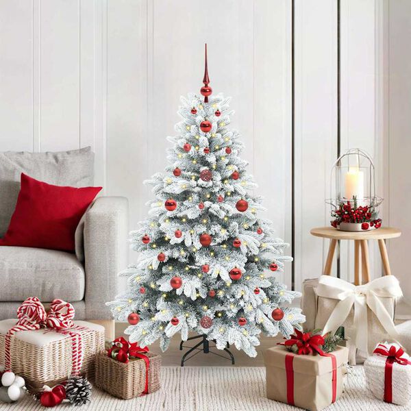vidaXL Artificial Christmas Tree with 150 LEDs White 120 cm PE and PVC