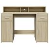 vidaXL Desk with LED Lights Sonoma Oak 120x55x91 cm Engineered Wood