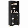 vidaXL Highboard Black Oak 69.5 x 32.5 x 180 cm Engineered Wood