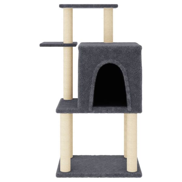 vidaXL Cat Tree with Sisal Scratching Posts Dark Grey 97 cm