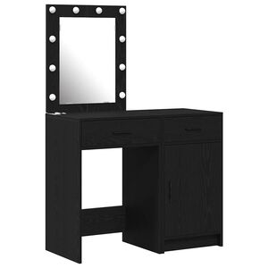 vidaXL Dressing Table 2 pcs Black 50 x 41 x 135 cm Engineered Wood