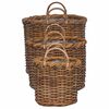 vidaXL Planter Basket with Storage 3 pcs Brown Kubu Rattan