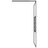 vidaXL Walk-in Shower Wall 100x195cm ESG Glass with Stone Design Black