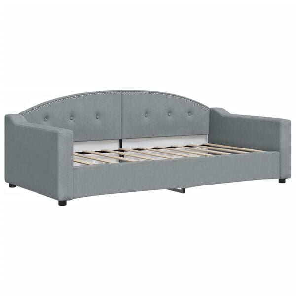 vidaXL Day Bed without Mattress Light Grey 90x190 cm Single Fabric