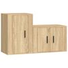 vidaXL 2 Piece TV Cabinet Set Sonoma Oak Engineered Wood