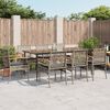 vidaXL 9 Piece Garden Dining Set with Cushions Grey Poly Rattan