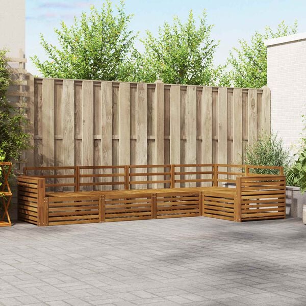 vidaXL Outdoor Sofa Set 5 pcs Natural Solid Acacia Wood