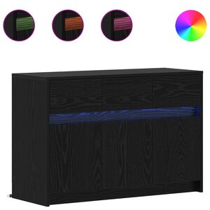 vidaXL TV Cabinet 91 x 34 x 61 cm Black Oak Engineered Wood