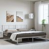vidaXL Metal Bed Frame without Mattress with Headboard White 183x213cm