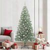 vidaXL Artificial Christmas Tree Snow Flocked with LED Light 210 cm