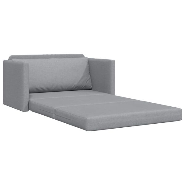 vidaXL 2-Seater Folding Sofa Bed Light Grey 124 x 71 x 78 cm Fabric