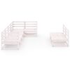vidaXL 7 Piece Garden Lounge Set White Solid Wood Pine