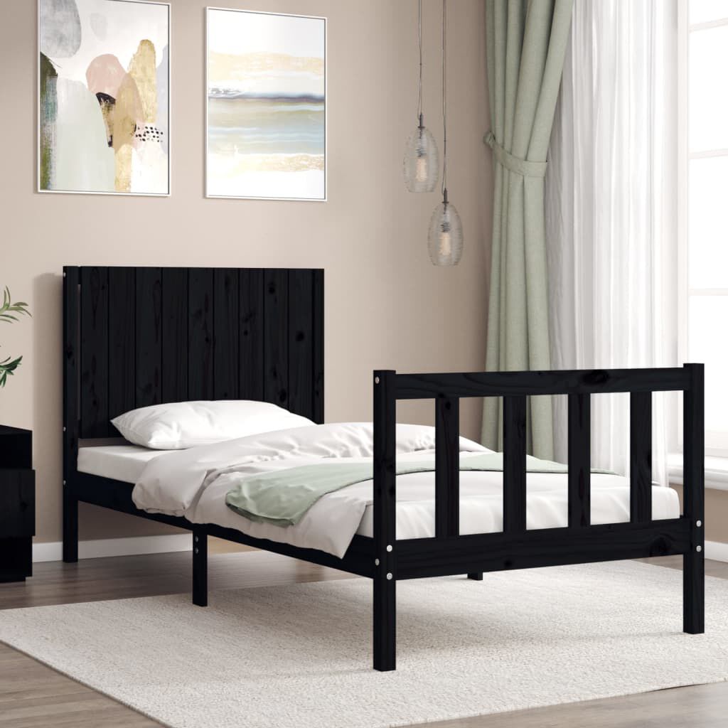 Black wood new arrivals bed frame twin