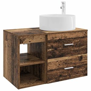 vidaXL Bathroom Furniture Set 2 pcs Old Wood Engineered Wood