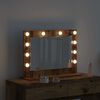 vidaXL Vanity Mirror with LED Strip Lights Old Wood 60 x 45 x 18 cm