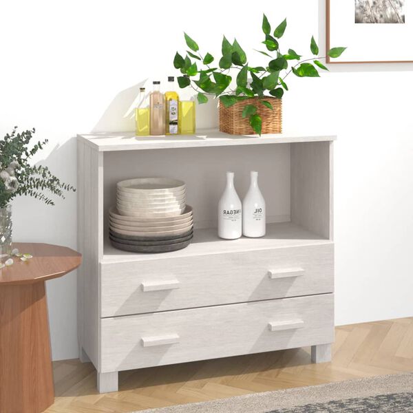 vidaXL Sideboard HAMAR White 85x35x80 cm Solid Wood Pine