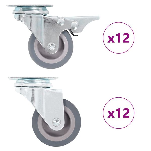 vidaXL 24 pcs Swivel Casters 50 mm