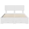 vidaXL Bed Frame with Headboard White 140 x 190 cm Engineered Wood