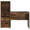 vidaXL Desk with Drawer 2 pcs Smoked Oak