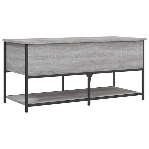 vidaXL Storage Bench Grey Sonoma 100x42.5x47 cm Engineered Wood