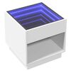 vidaXL Bedside Table with Infinity LED White 50x50x50 cm