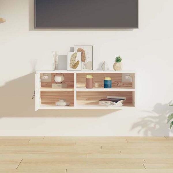 vidaXL Wall Cabinet White 80x30x30 cm Solid Wood Pine