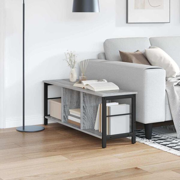 vidaXL Bookshelf Grey Sonoma 102 x 32 x 40.5 cm Engineered Wood