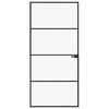 vidaXL Interior Door Black 93x201.5 cm Tempered Glass&Aluminium