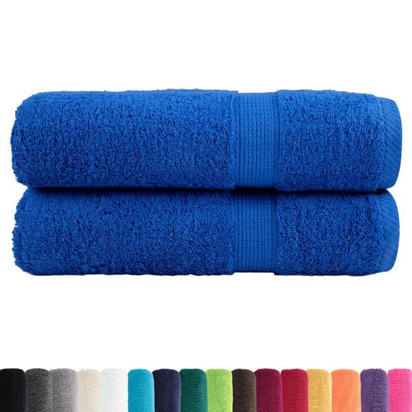 vidaXL Premium Bath Towels "SOLUND" 2 pcs Blue 100x150 cm 600 gsm