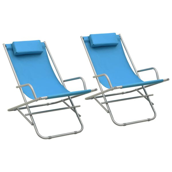 vidaXL Rocking Chairs 2 pcs Steel Blue