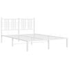vidaXL Metal Bed Frame without Mattress with Headboard White 140x200cm