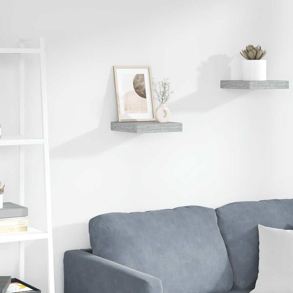 vidaXL Floating Wall Shelf Concrete Grey 23x23.5x3.8 cm MDF
