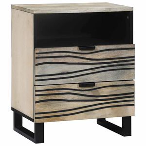 vidaXL Bedside Cabinet with Drawer White and Black 50 x 33 x 62 cm