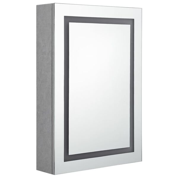 vidaXL LED Bathroom Mirror Cabinet Concrete Grey 50x13x70 cm