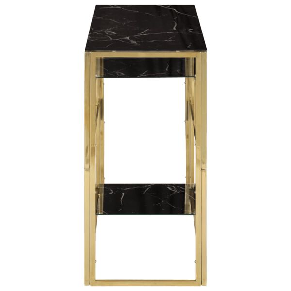 vidaXL Console Table Gold Stainless Steel and Tempered Glass