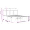 vidaXL Metal Bed Frame without Mattress with Headboard Black 140x200cm